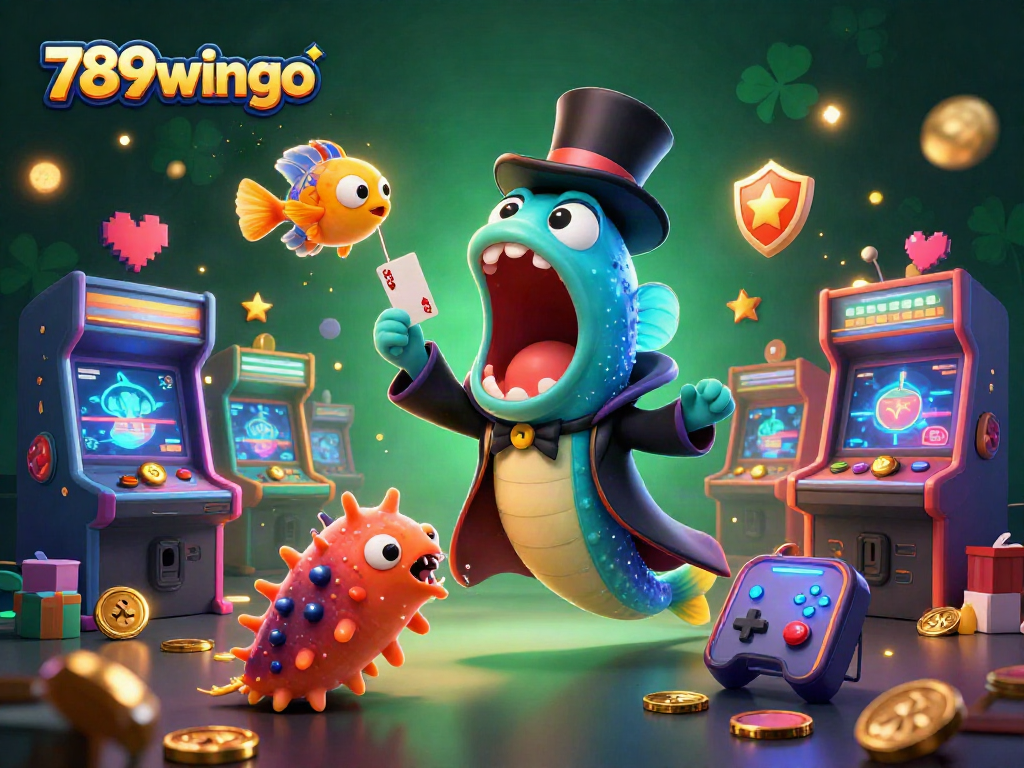 Experience the magic at 789wingo with a buoyant underwater casino scene featuring unique characters and vibrant game elements.