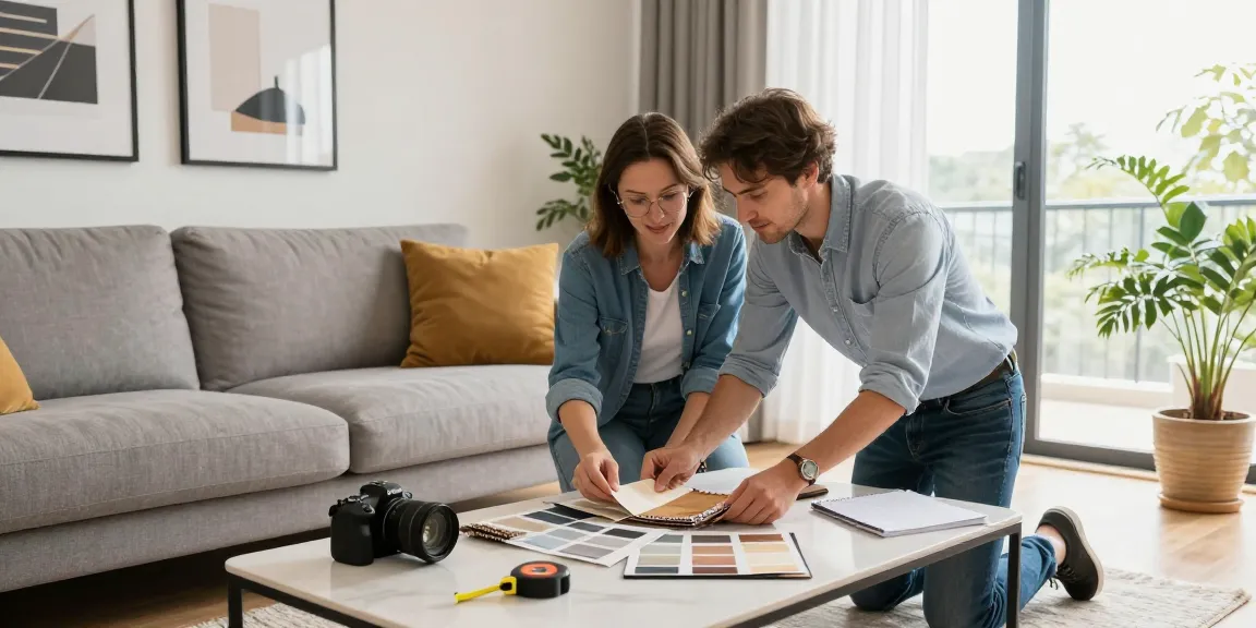 Innenausbau Augsburg - Renovierung eines modernen Wohnzimmers mit Designer und Farben im Fokus
