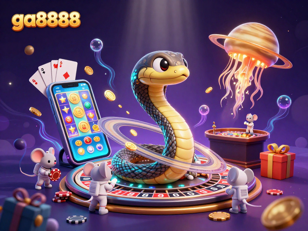 Experience thrilling gaming with ga8888 as astronaut mice bet on a cosmic roulette wheel.