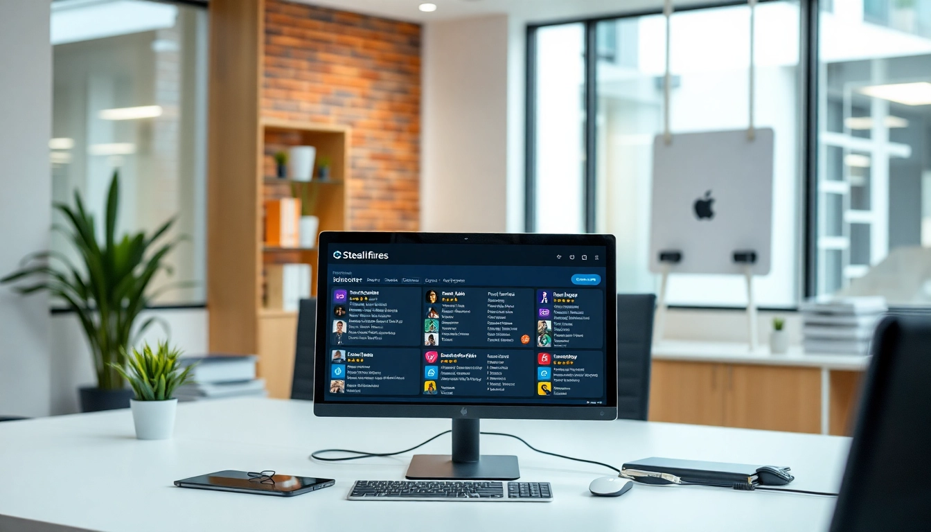 Visualisiere Stellenangebote in einem modernen Büro, ideal für die Jobsuche.