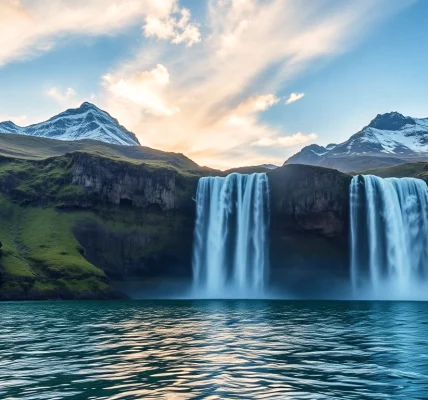 Erleben Sie die malerische Reise nach Island mit atemberaubenden Wasserfällen und dramatischen Landschaften.