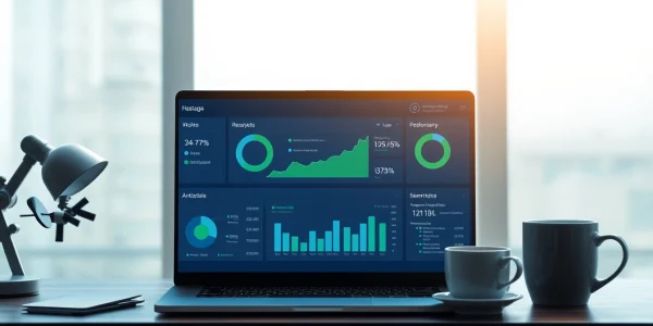 Visualisierung eines modernen SEO-Tools zur Analyse des Web-Rangs von Webseiten.