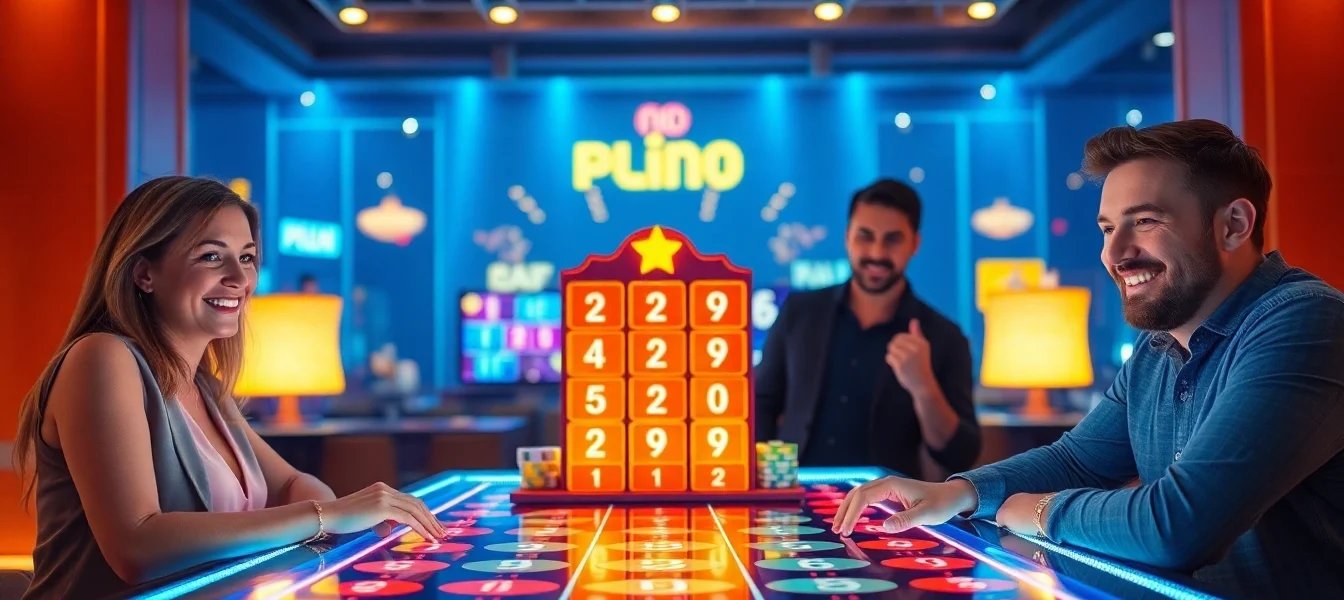 Das Plinko-Spiel präsentiert sich hier in einem lebhaften Casino-Setting, wo Spieler mit Freude und Interesse teilnehmen, was die Frage aufwirft, ob plinko seriös ist.