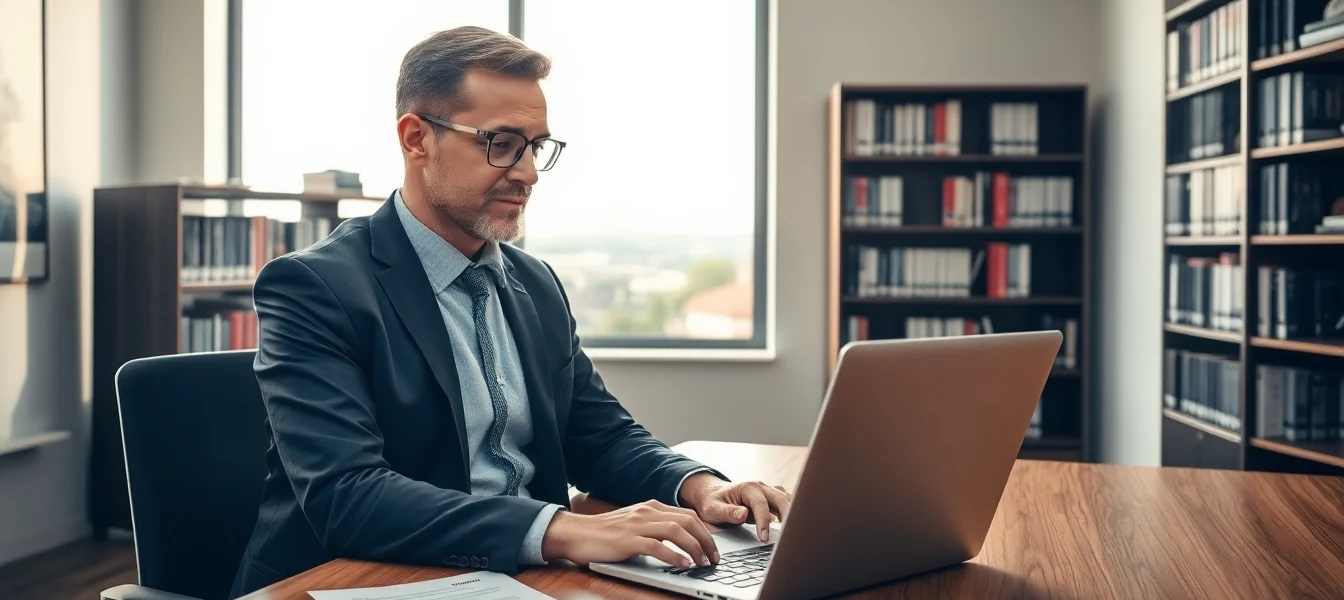 Headhunter Erfurt im modernen Büro, der Bewerbungen prüft und Kandidaten anwirbt.