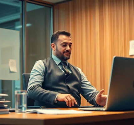 Headhunter Pflegekräfte berät in modernem Büro über Bewerber für den Pflegebereich.