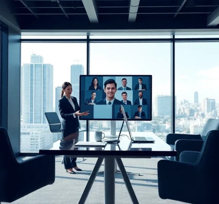 Professional headhunter discussing Headhunter Sales with a client over video call