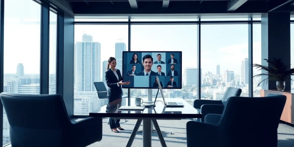 Professional headhunter discussing Headhunter Sales with a client over video call