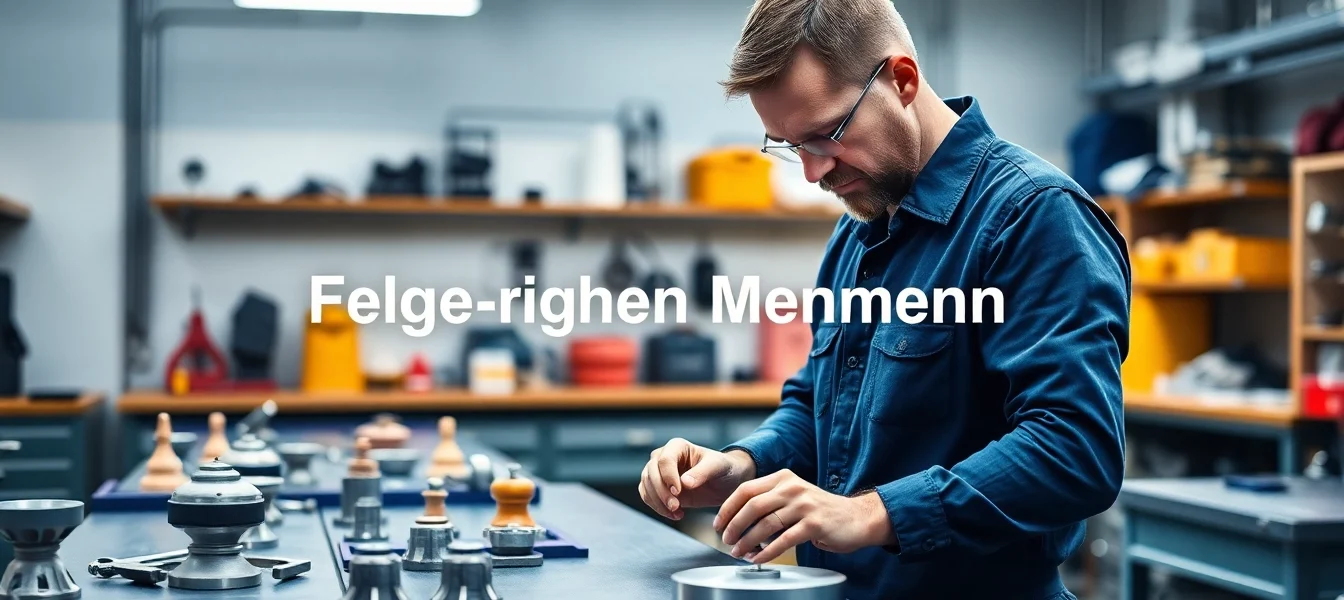 Professioneller Mechaniker beim Felge richten München in einer modernen Werkstatt.