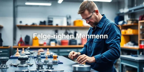 Professioneller Mechaniker beim Felge richten München in einer modernen Werkstatt.