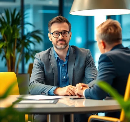 Headhunter Mühlheim: Professioneller Headhunter im Gespräch mit einem Klienten.