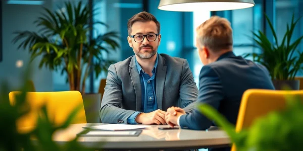 Headhunter Mühlheim: Professioneller Headhunter im Gespräch mit einem Klienten.
