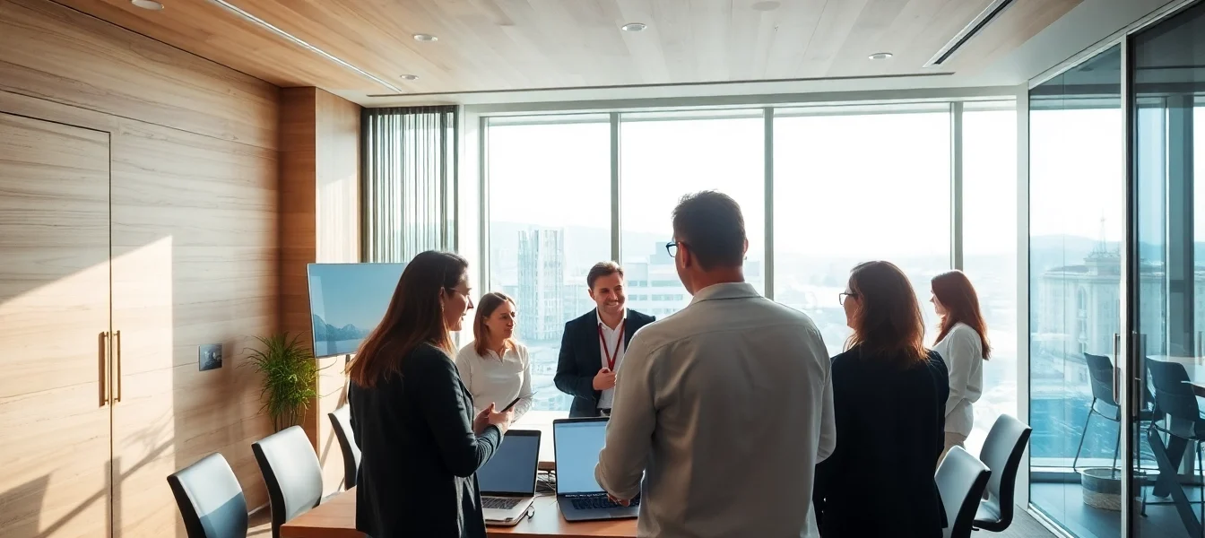 Professionelle Zusammenarbeit mit einem Headhunter Wolfsburg in einem modernen Büro.