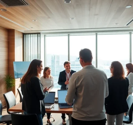 Professionelle Zusammenarbeit mit einem Headhunter Wolfsburg in einem modernen Büro.