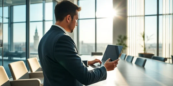 Erfahrener Headhunter Rostock arbeitet fokussiert in modernem Büro.