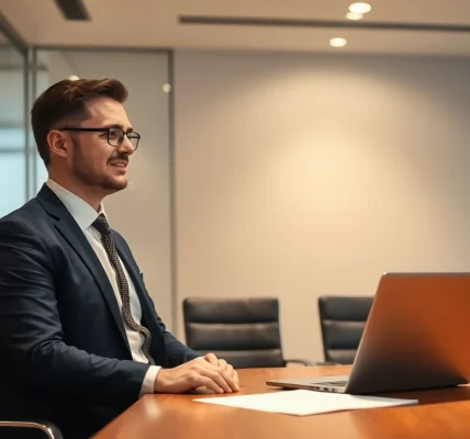 Professioneller Headhunter Krefeld berät Bewerber in einem modernen Büro.