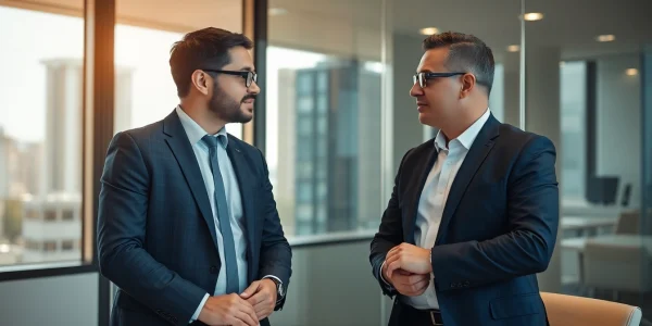 Professioneller Headhunter Vertrieb im Gespräch mit einem Kandidaten für die Führungsebene.