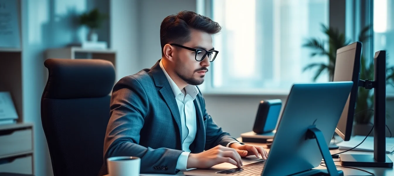 Headhunter IT berät am Schreibtisch kompetent IT-Profis.