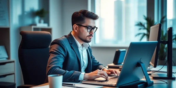 Headhunter IT berät am Schreibtisch kompetent IT-Profis.