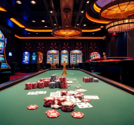 Engaging gamblers at 777g's vibrant casino with poker table, roulette, and modern slots.