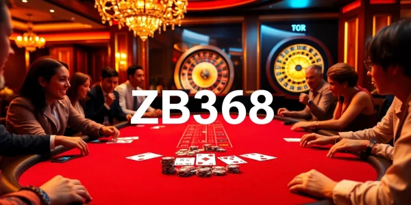 ZB368 poker table with players immersed in an exciting casino experience, showcasing vibrant chips and cards.