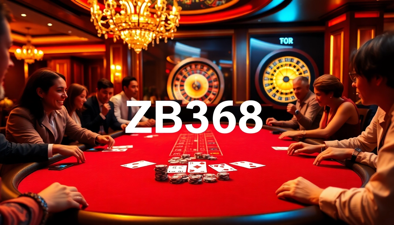 ZB368 poker table with players immersed in an exciting casino experience, showcasing vibrant chips and cards.