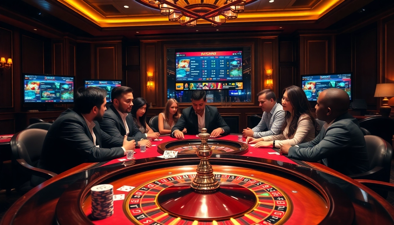 Experience thrilling gameplay with poker chips and a roulette wheel at https://99ok18.com/ in an elegant casino setting.