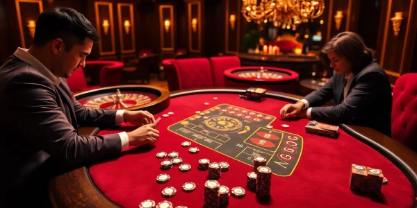 Engaging gamblers at SV388 poker table with vibrant atmosphere and excitement.