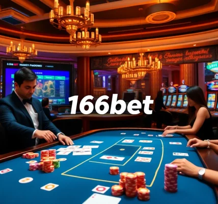 Engaging online casino experience at 166bet with vibrant gaming elements and professional dealers.
