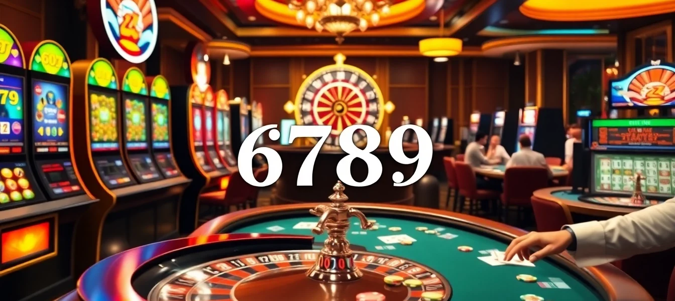 A vibrant casino scene showcasing exciting games and slots, highlighting winning strategies at 6789.