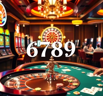 A vibrant casino scene showcasing exciting games and slots, highlighting winning strategies at 6789.
