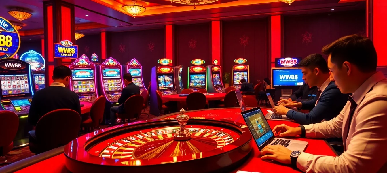 WW88 players engaged at a luxury casino table experience thrilling gameplay.