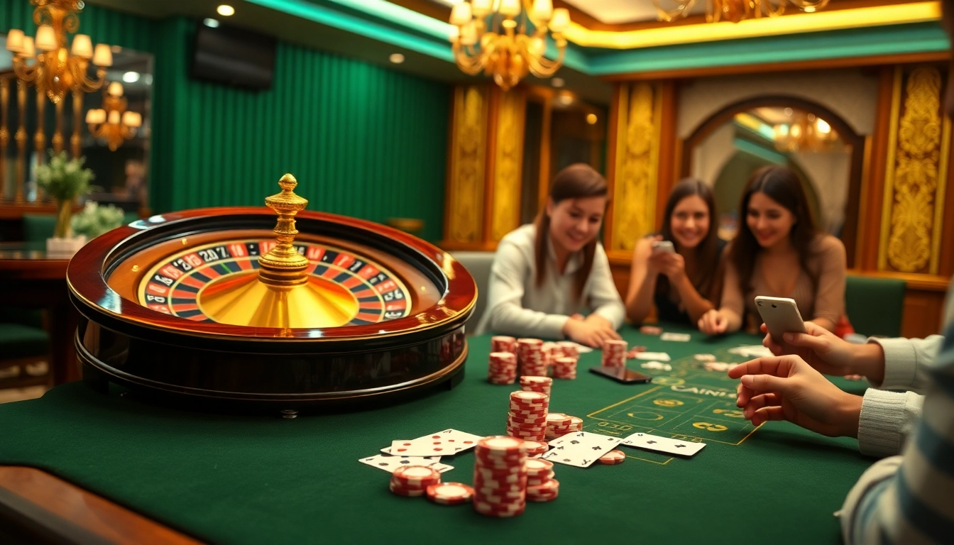 Experience Bay789's vibrant online gambling atmosphere with roulette, poker, and engaging players.