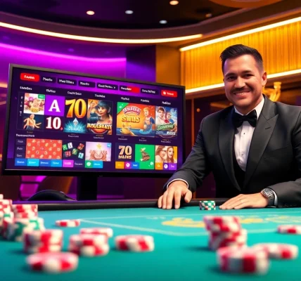 Engage in thrilling gameplay at https://f8bet.ventures/ with vibrant casino visuals featuring poker chips and a dynamic interface.