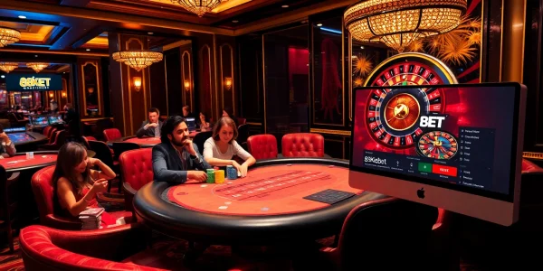 Experience premium gaming excitement at 8KBET with vibrant casino tables and thrilling action.