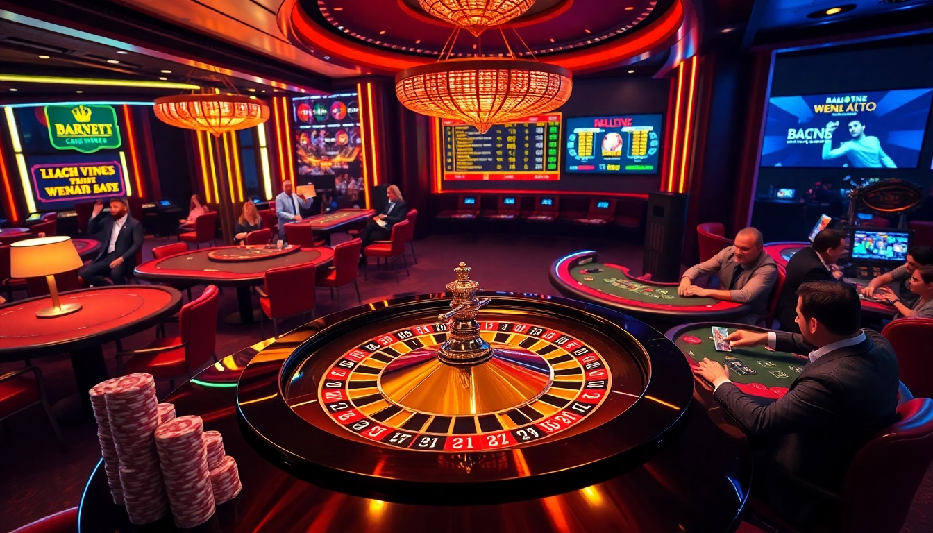 Experience thrilling gaming action at https://luckywin.tech/ with exciting casino tables and vibrant roulette wheels.