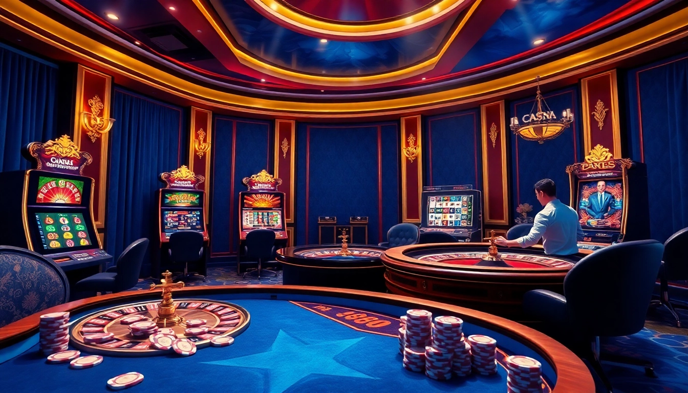 Winning at Link vào GK88 in an engaging casino scene with vibrant slot machines and poker chips.