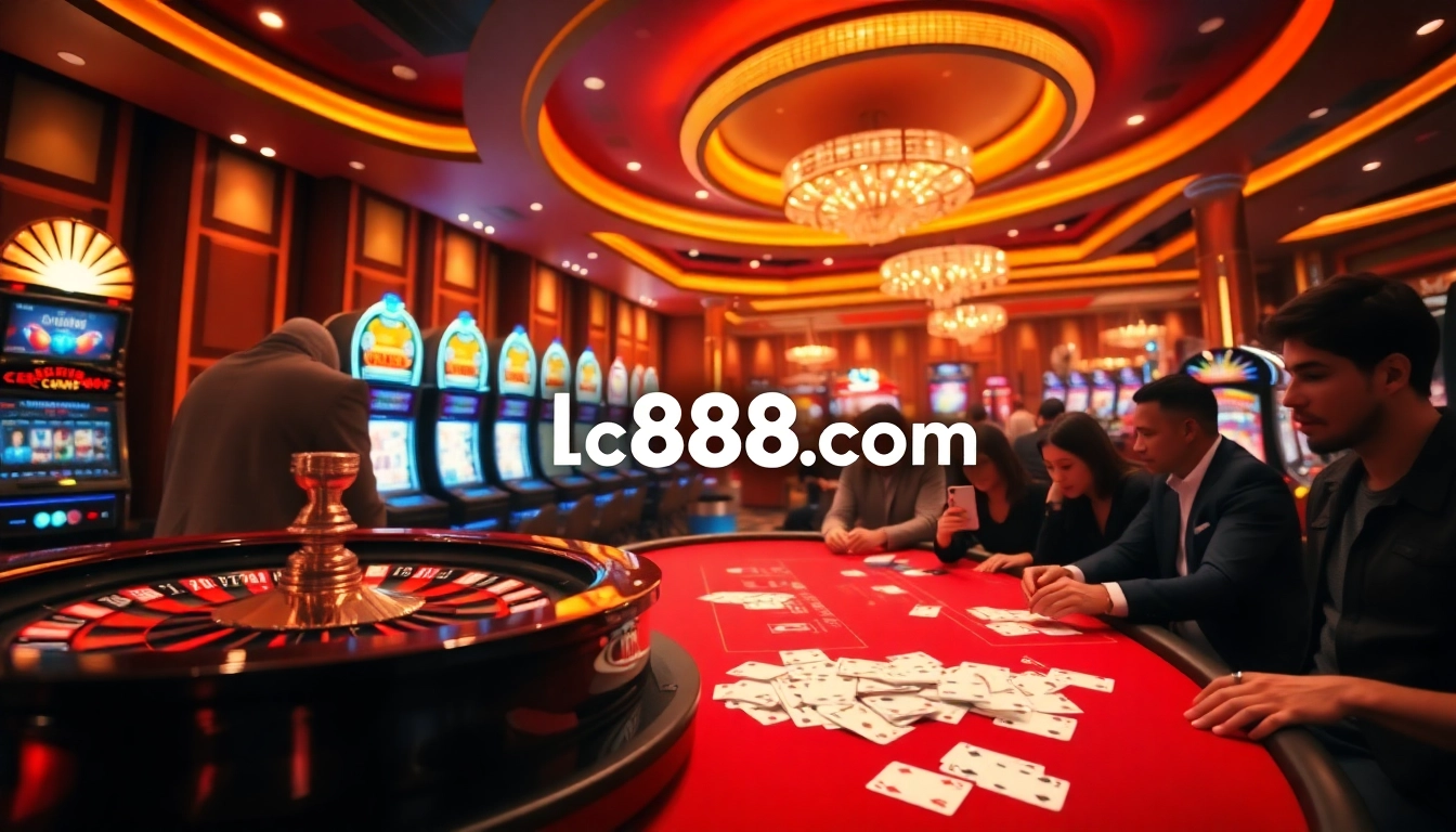 Experience thrilling games with https://lc88pro.com/ at a luxurious casino table featuring roulette and poker.