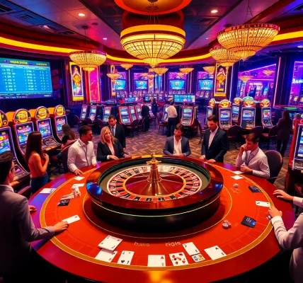 Players enjoying their time at NOHU90 casino with roulette and slot machines.