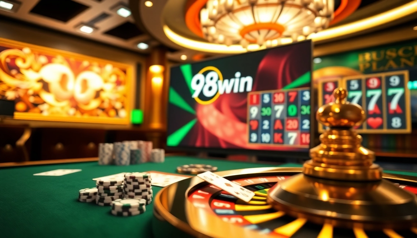 Experience the thrill of the game 98win with vibrant casino visuals and dynamic gaming action.