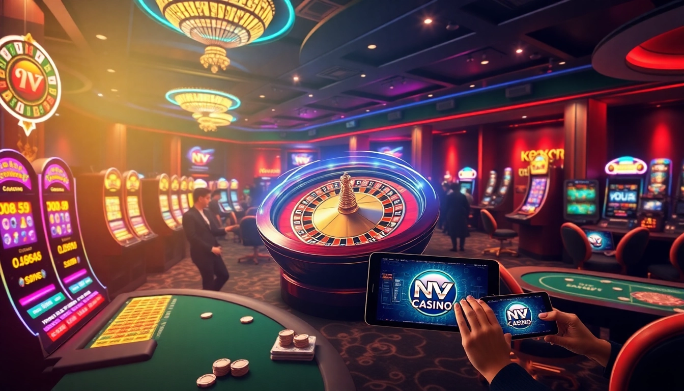Erleben Sie den Nervenkitzel des NV Casino-Gamings mit bunten Spielautomaten, Roulette und Online-Schnittstellen.