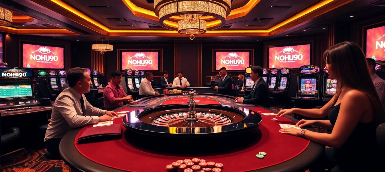 Experience thrilling gameplay at NOHU90 casino with vibrant gaming tables and excitement.