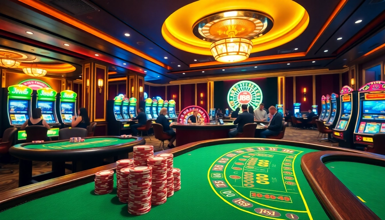 Experience the excitement of J88 casino games with vibrant tables and thrilling slot machines.