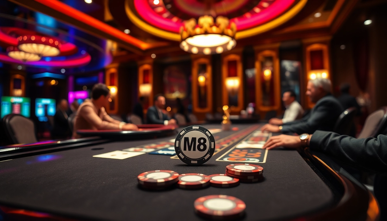 Players are strategizing with CM88 poker chips at an upscale casino table.