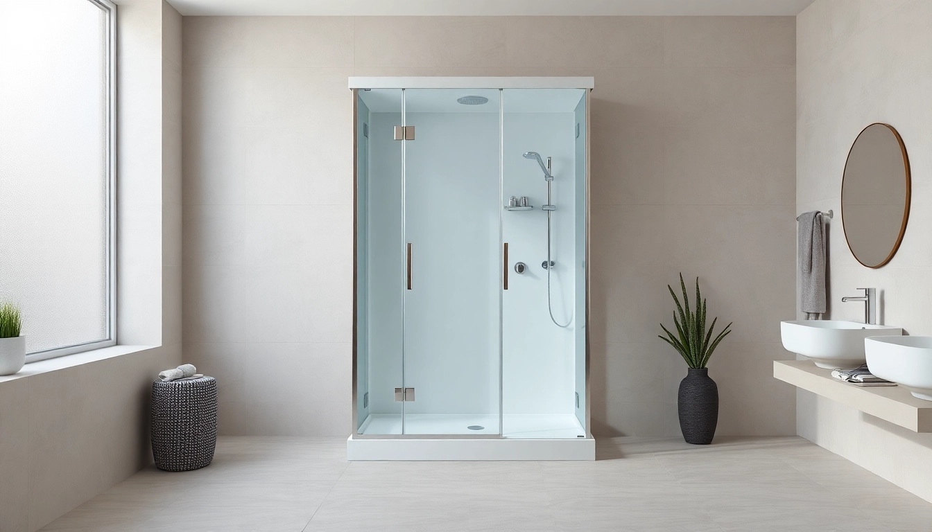 Moderne duschkabine 100x100 pendeltür in einem stilvollen Badezimmer mit eleganten Linien.