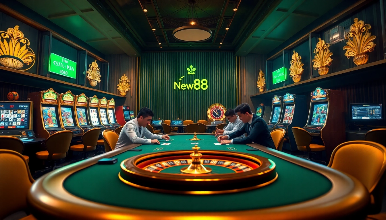 Players enjoying a high-stakes game while using new88 đăng nhập to access online gambling options.