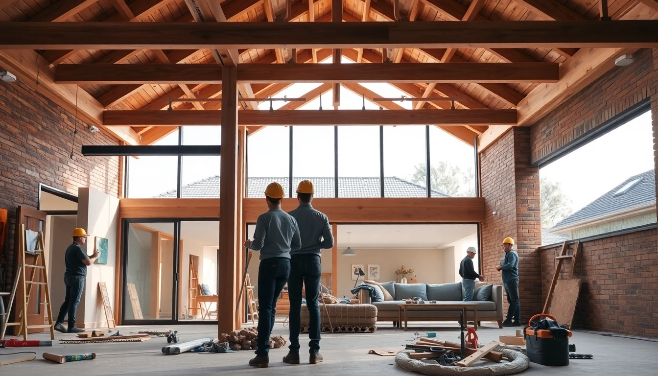 House extension construction showcasing modern design and structural work in Melbourne.