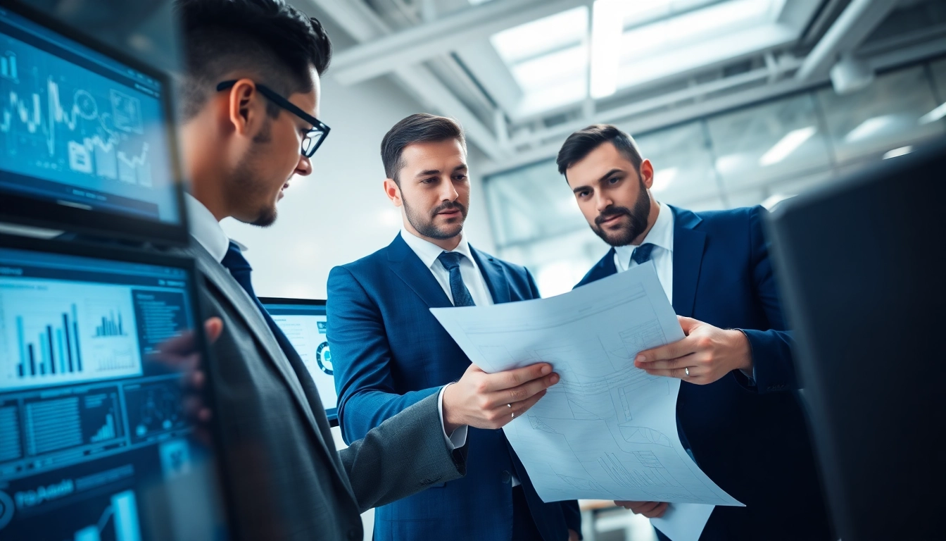 Headhunter Ingenieure im Gespräch über Projektpläne in einem modernen Büro.