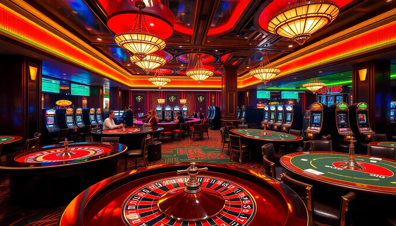 Gamblers enjoying a vibrant casino experience with 7m-themed elements in play.