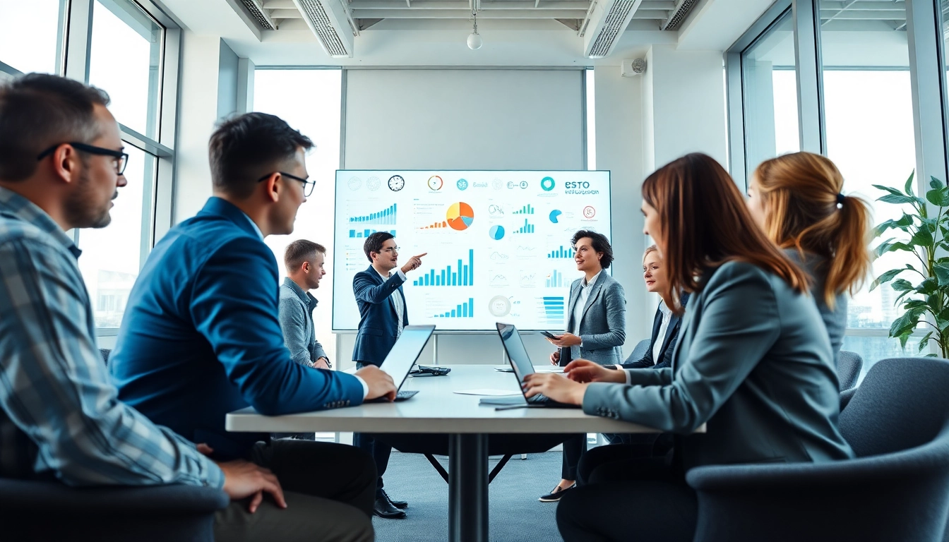 Engagierendes Vertriebsteam-Meeting, das sich auf innovative Strategien für den Vertriebserfolg konzentriert, unter Verwendung von Social Sourcing 3.0® für effektive Rekrutierung.