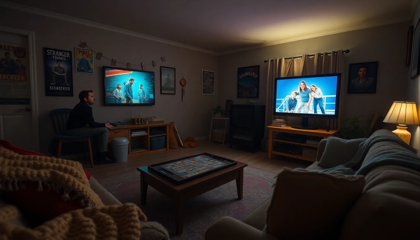 Cozy living room scene inspired by Stranger Things Review, capturing nostalgic 1980s elements.